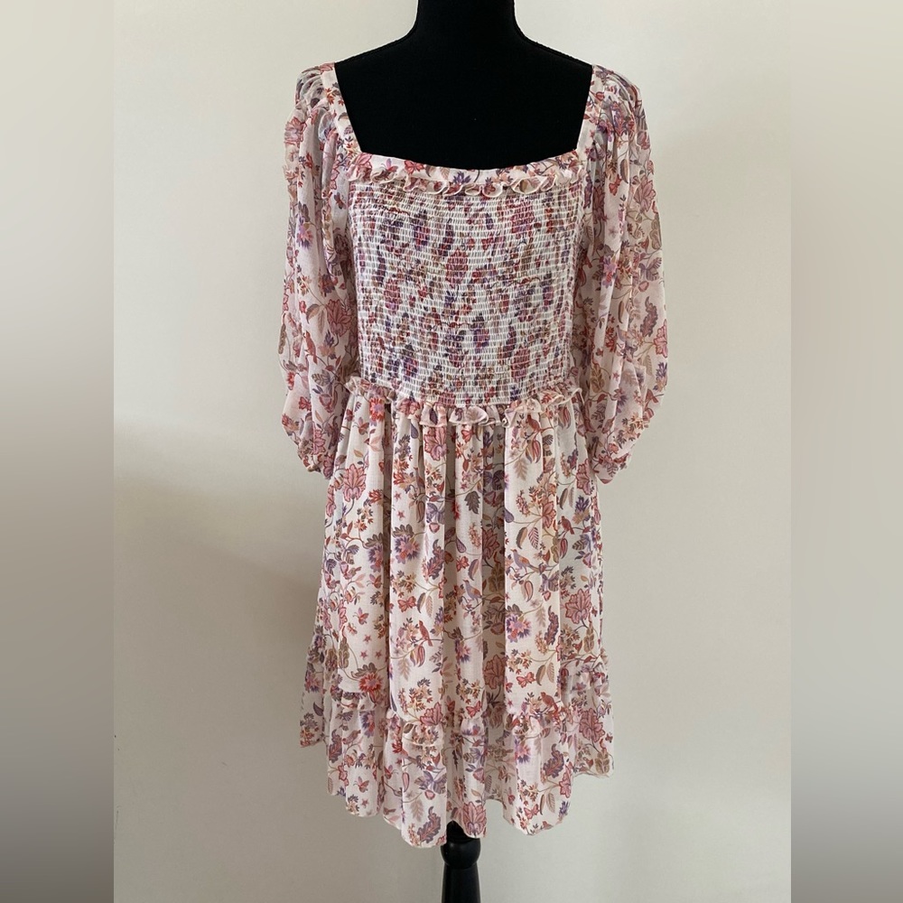 Super Natural by Secret Mission Waffle Georgette Greenport Dress Bohemian floral